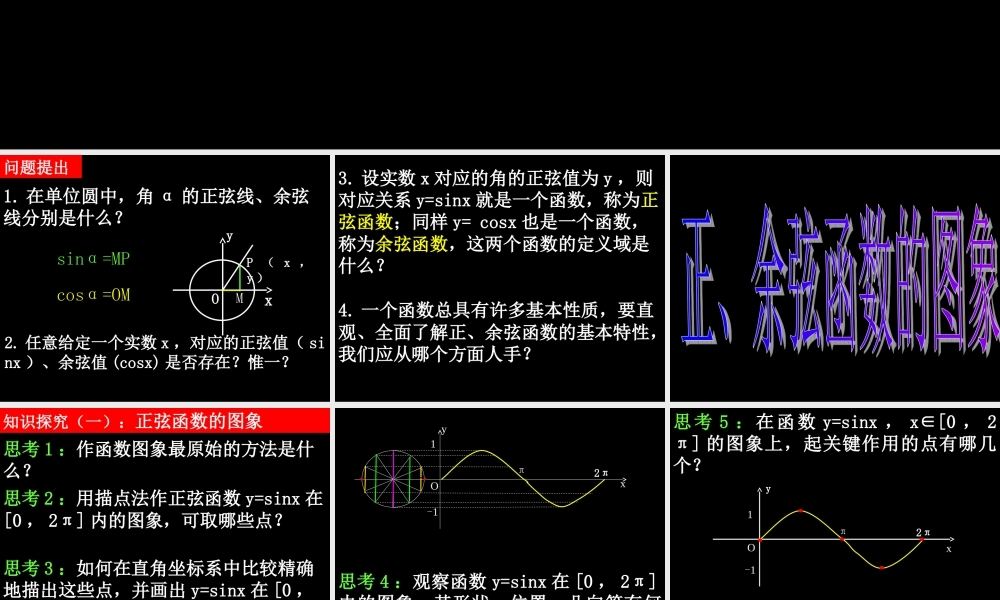 0516高一数学(141正弦函数、余弦函数的图象) 高一数学全套课件 必修四