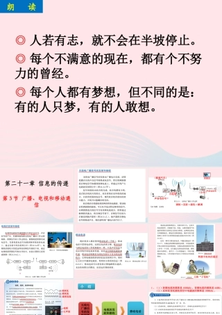 213广播、电视和移动通信课件 九年级物理全册 21.3广播、电视和移动通信课件+素材 (新版)新人教版