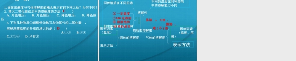 九年级化学下册 65物质的溶解性(2)课件 湘教版 课件