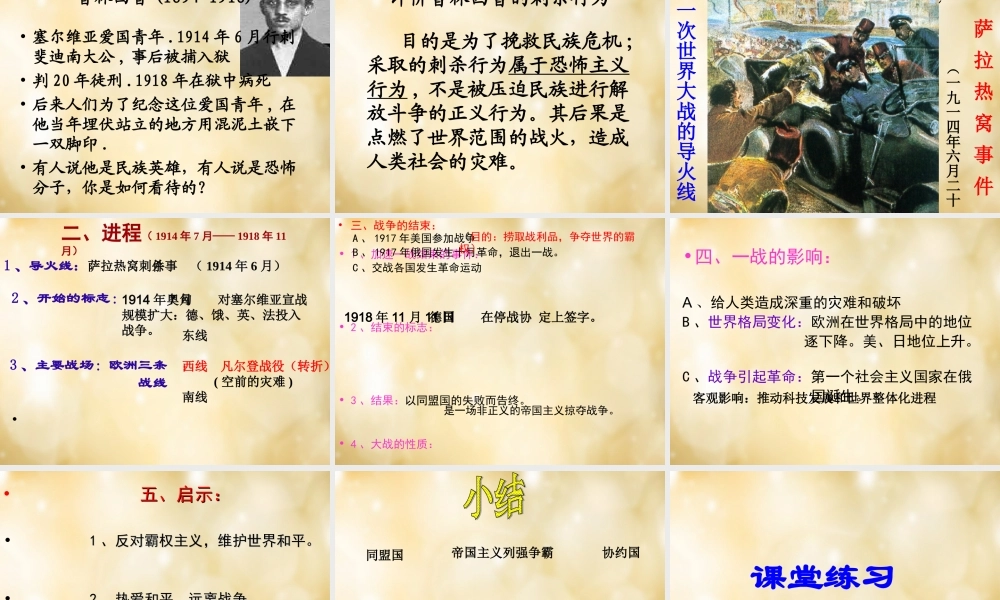 九年级历史上册 第21课 第一次世界大战课件 新人教版 课件