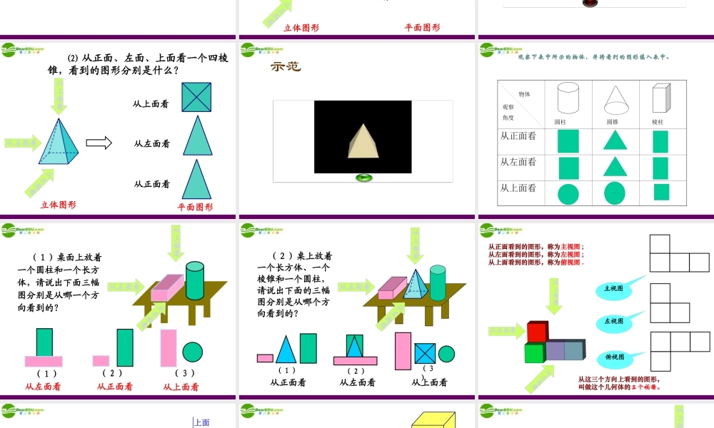 七年级数学上册 5.4 从三个方向看(第1课时)课件 苏科版 课件