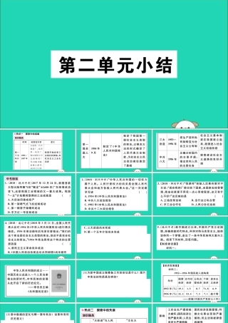 (江西专版)八年级历史下册 第二单元 社会主义制度的建立与社会主义建设的探索小结习题课件 新人教版 课件