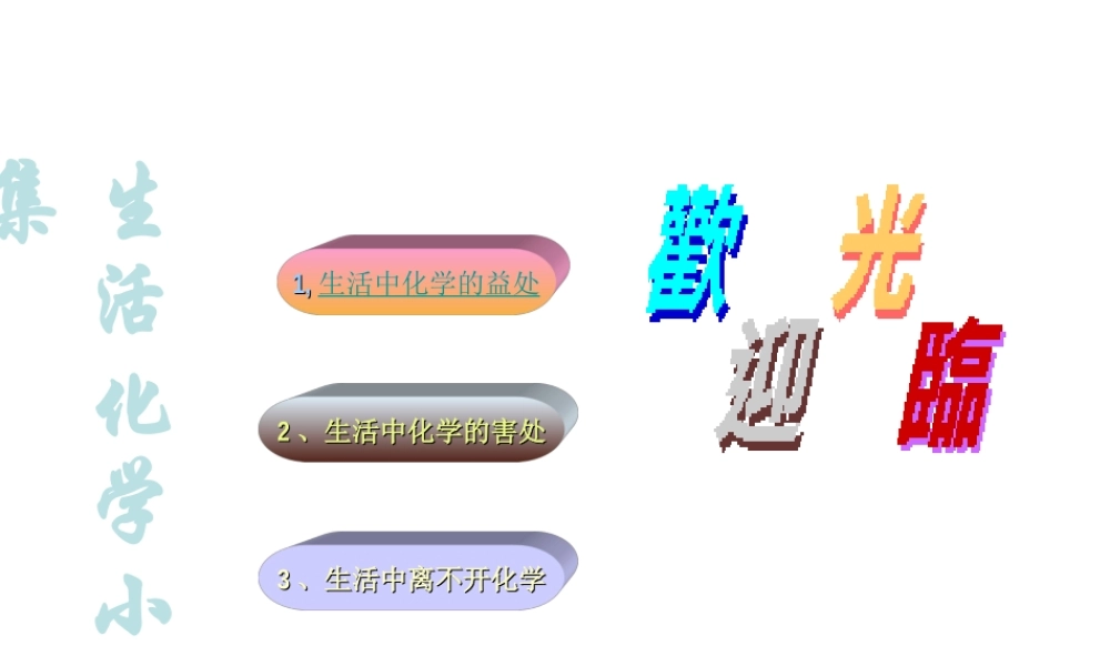 九年级化学 生活中的化学 课件