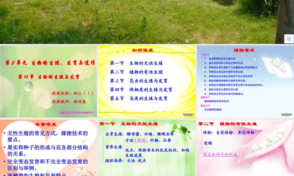 中考生物的生殖和发育课件 苏教版 课件