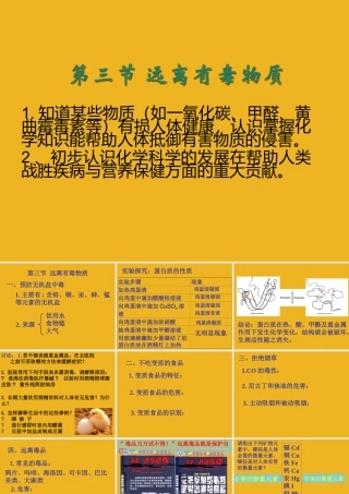 九年级化学 第八单元第三节 远离有毒物质课件课件 鲁教版 课件