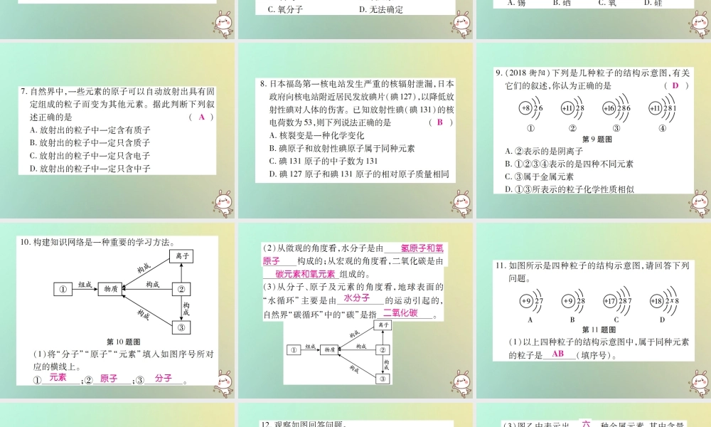 九年级化学上册 第三单元 物质构成的奥秘 课题3 元素 第1课时 元素课件 (新版)新人教版 课件