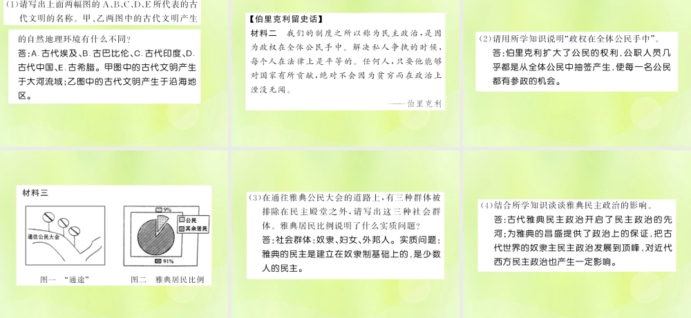 九年级历史上册 第2单元 古代欧洲文明整理与复习习题课件 新人教版 课件