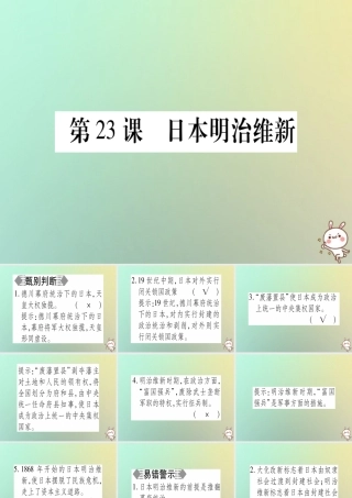 九年级历史上册 第6单元 资本主义制度的扩张 第23课 日本明治维新课件 中华书局版 课件