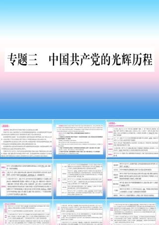 (甘肃专用)中考历史总复习 第二篇 知能综合提升 专题三 中国共产党的光辉历程课件