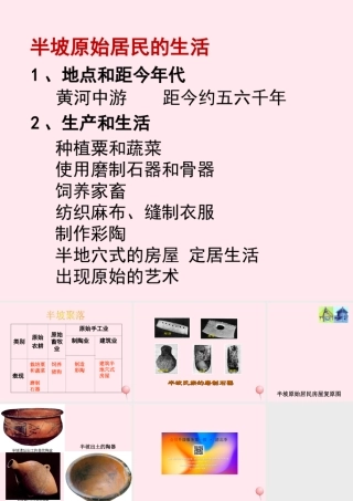 七年级历史上册 第二单元 夏商周时期：早期国家的产生与社会变革 4早期国家的产生和发展 半坡原始居民的生活素材 新人教版 素材