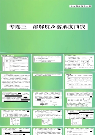 九年级化学上册 专题3 溶解度及溶解度曲线课件 (新版)新人教版 课件