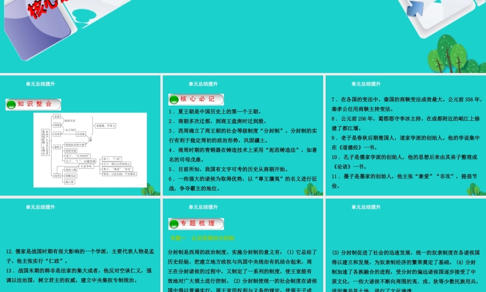 (秋季版)七年级历史上册 第二单元总结提升课件 新人教版 课件