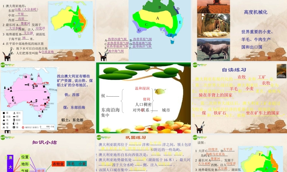七年级地理下册 第八章第四节澳大利亚课件 人教新课标版 课件