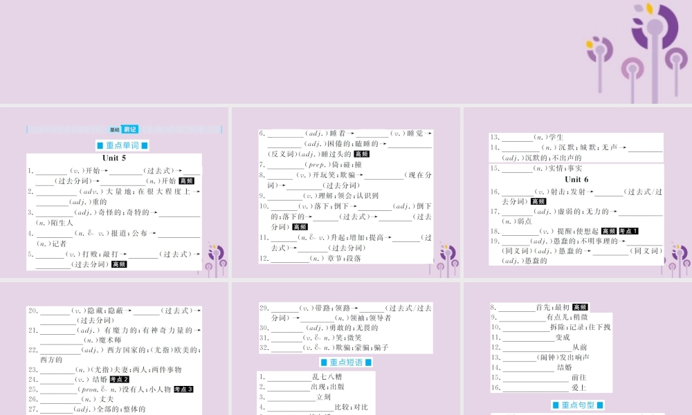 中考英语总复习 第一部分 系统复习 成绩基石 八下 第14讲 Unit 5 6课件