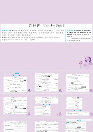 中考英语总复习 第一部分 系统复习 成绩基石 八下 第14讲 Unit 5 6课件
