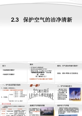 九年级化学上册(保护空气的洁净清新)课件3 粤教版 课件