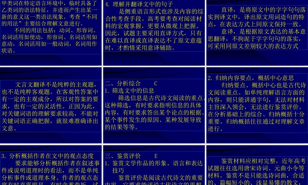 4古文阅读B 高考语文冲刺分类复习课件全集上 新课标 人教版 高考语文冲刺分类复习课件全集上 新课标 人教版