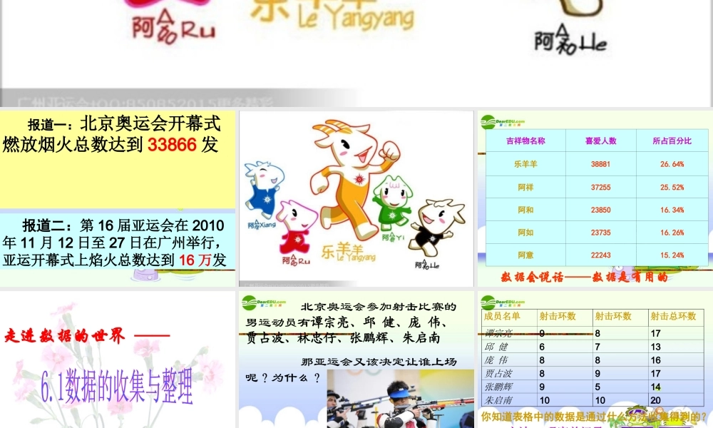 七年级数学上册 (数据的收集和整理)课件 浙教版 课件