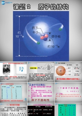 九年级化学上册 32 原子的结构课件1 (新版)新人教版 课件