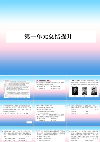 九年级历史下册 第1单元 殖民地人民的反抗与资本主义制度的扩展总结提升自主学习课件 新人教版 课件