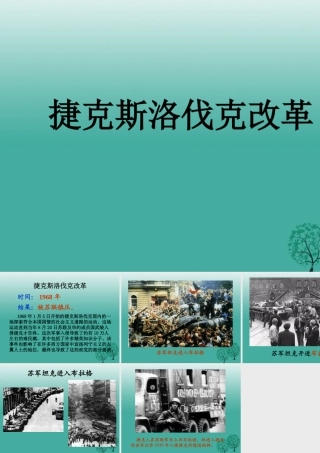九年级历史下册 第11课(东欧社会主义国家的改革与演变)捷克斯洛伐克改革课件 新人教版 010632