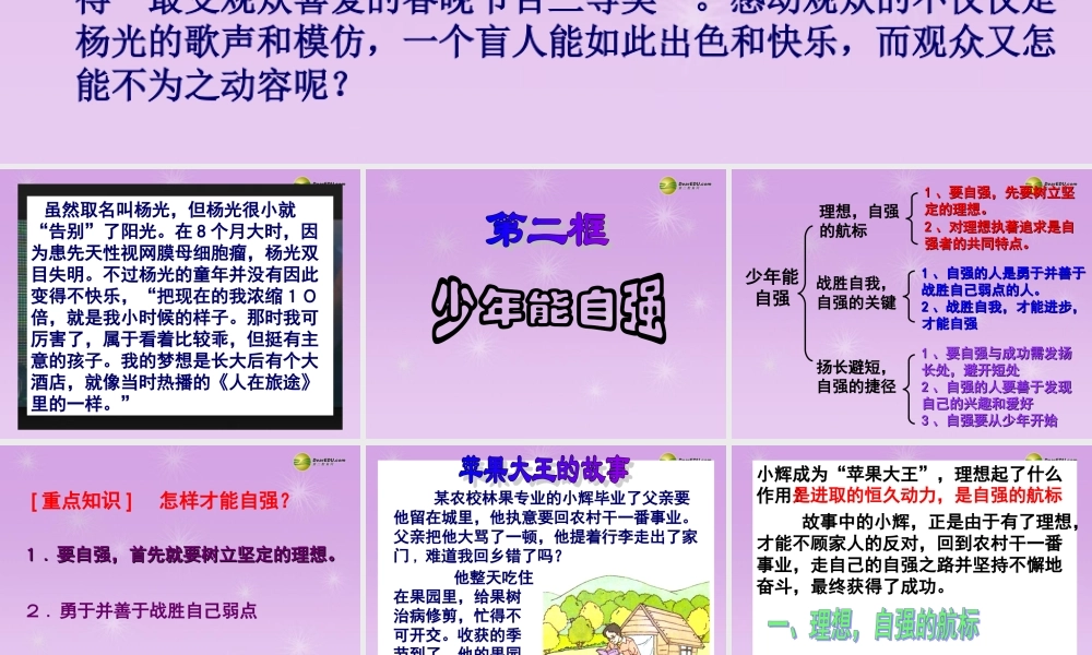 七年级政治下册 第四课第二框少年能自强课件 新人教版 课件