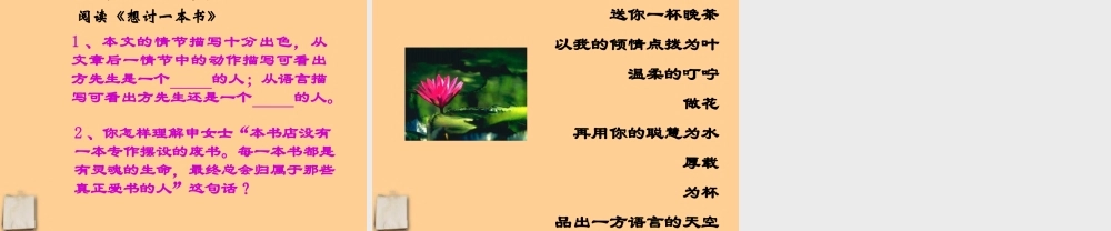 中考语文 备考之小说阅读复习课件