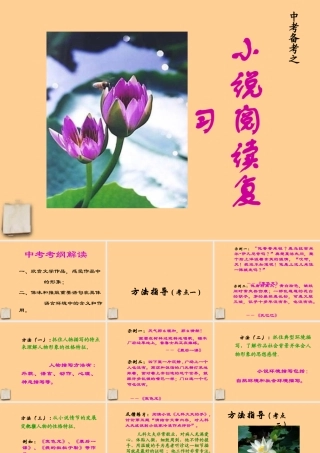 中考语文 备考之小说阅读复习课件