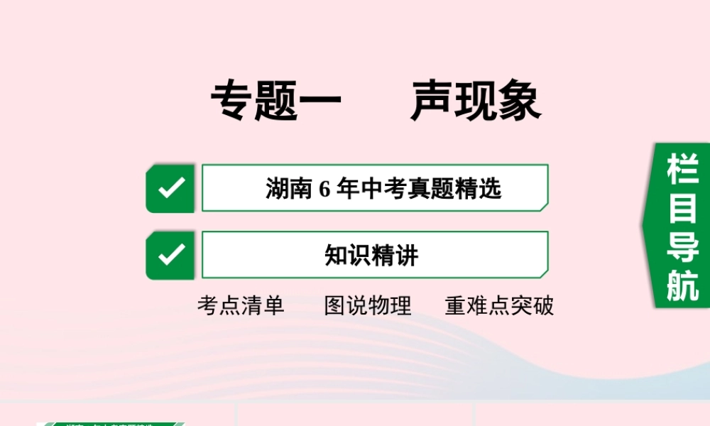 中考物理一轮复习 专题一 声现象课件
