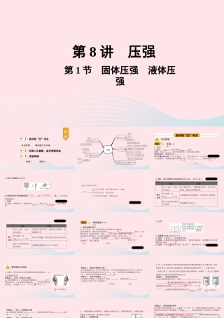 中考物理一轮复习 基础考点一遍过 第8讲 压强 第1节 固体压强 液体压强课件