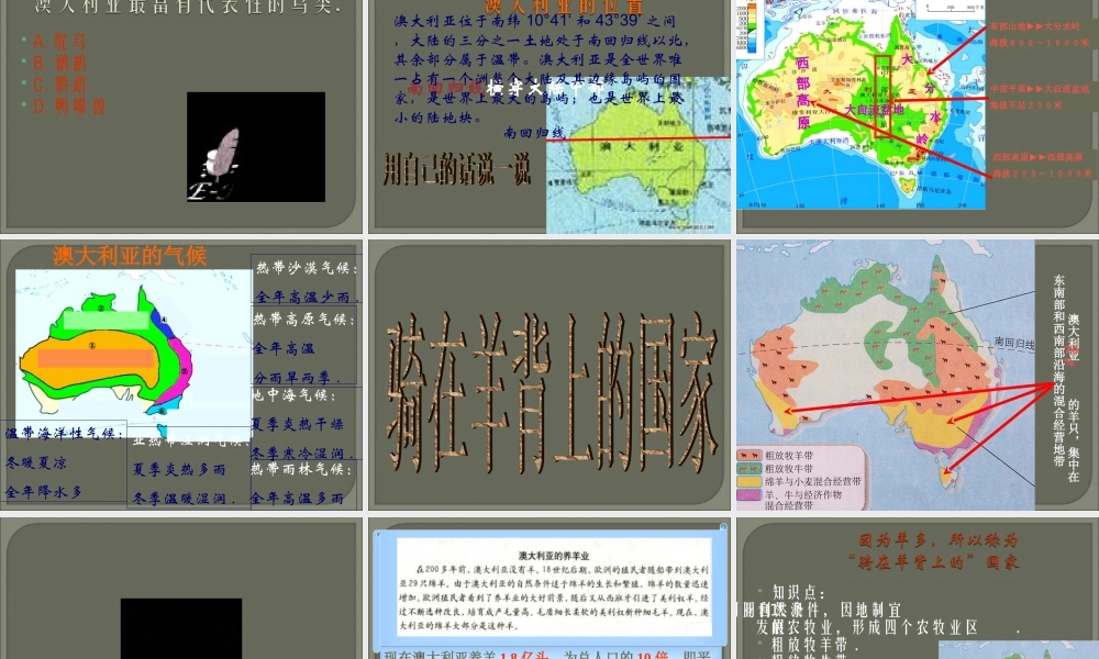 七年级地理下册：第八章第四节 澳大利亚(课件)人教版新课标 课件