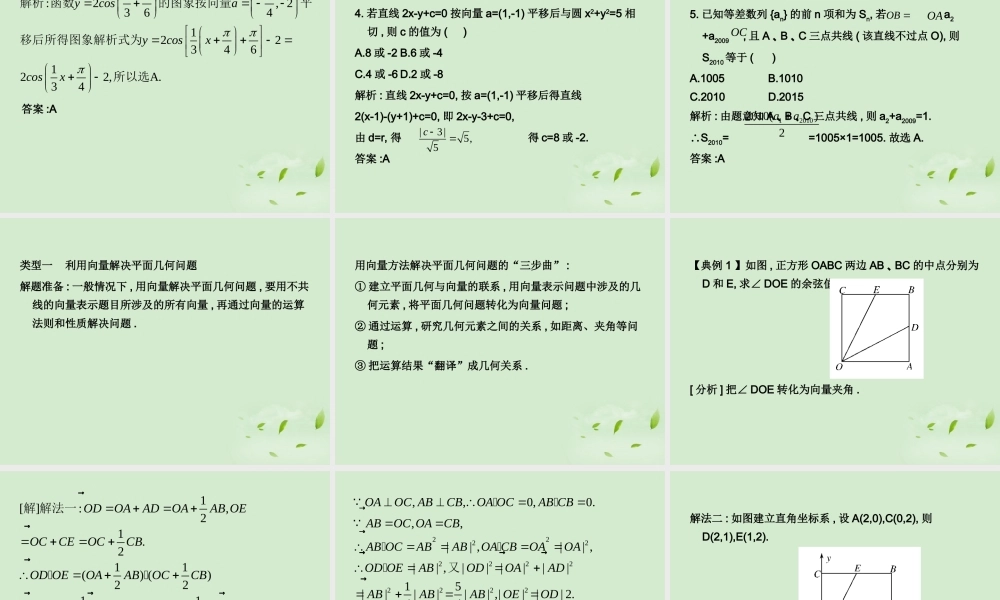 (走向清华北大)高考总复习 平面向量的应用课件
