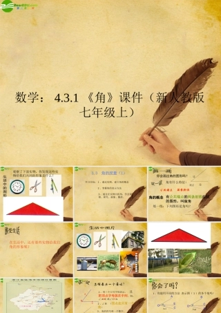 七年级数学上册 4.3.1角课件 人教新课标版 课件