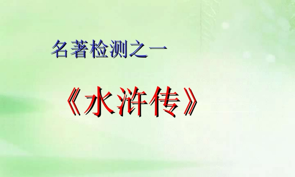 中考语文名著检测课件