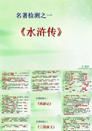 中考语文名著检测课件