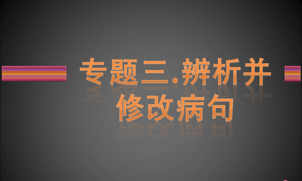 中考语文复习专题 病句修改 辨析 试题