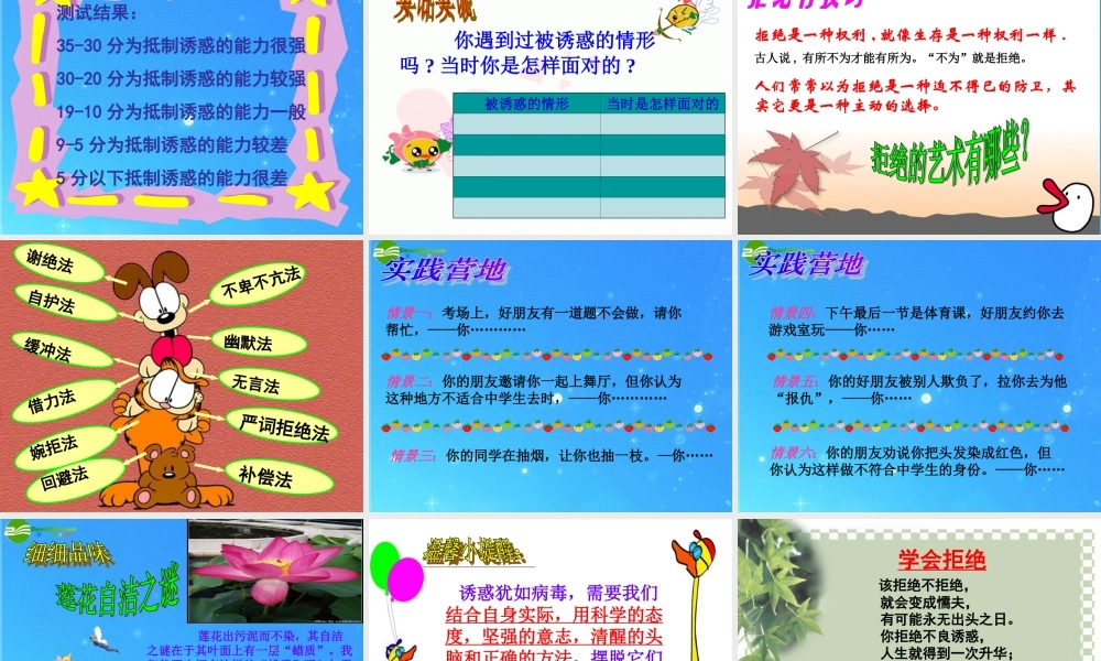 七年级政治下册 第三课(生活中的雷区)课件2 人民版 课件