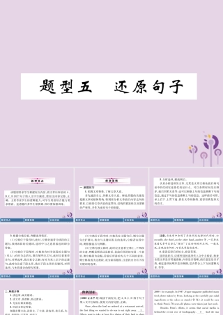 中考英语总复习 第3部分 中考题型攻略篇 题型5 还原句子(精讲)课件
