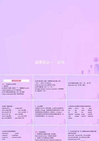 中考英语复习 语法一 冠词课件