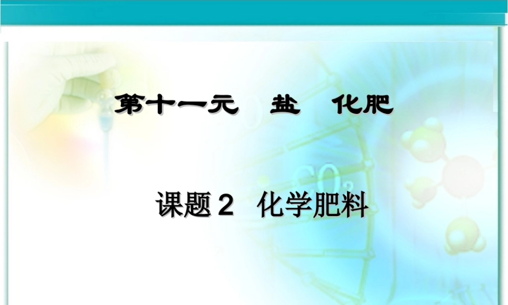 九年级化学下册 (化学肥料)课件 人教新课标版 课件
