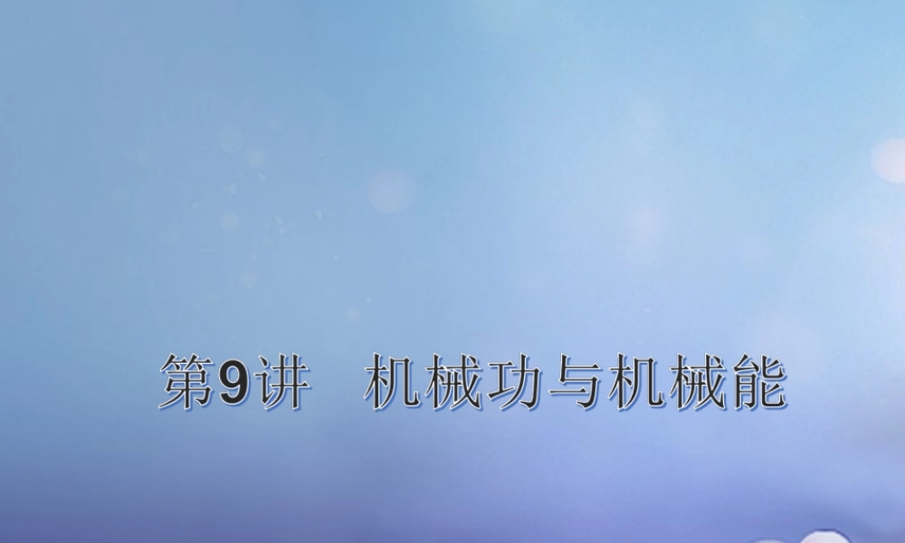 中考物理总复习 第9讲 机械功与机械能课件