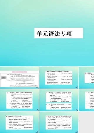 (河南专版)九年级英语全册 Unit 7 Teenagers should be allowed to choose their own clothes单元语法专项习题课件 (新版)人教新目标版 课件