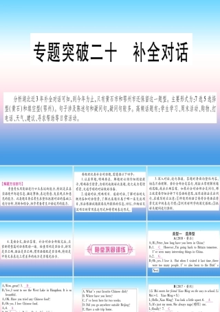 (湖北专用版)版中考英语复习 第二篇 中考专题突破 第二部分 重点题型专题 专题突破全对话课件