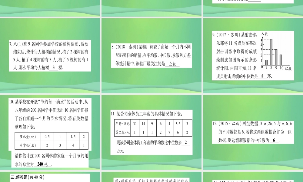 (江西专用)八年级数学上册 双休滚动作业(九)作业课件 (新版)北师大版 课件