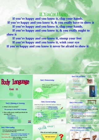 Unit21 body language 人教版1 课件
