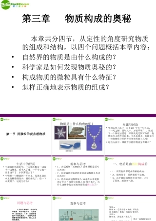 九年级化学 第一节 用微粒的观点看物质 沪教版 课件