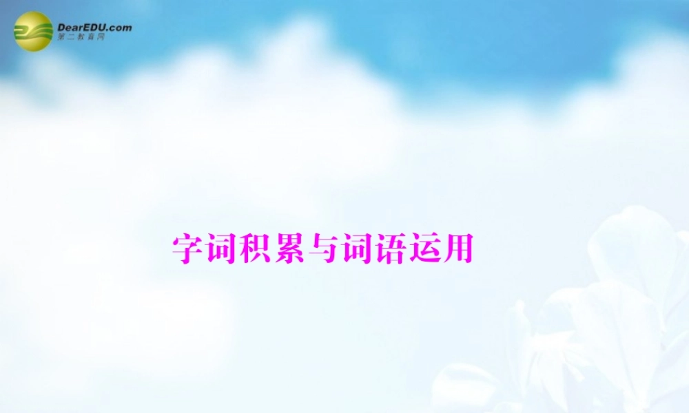 中考语文复习提能训练 字词积累与词语运用课件(含中考真题) 课件