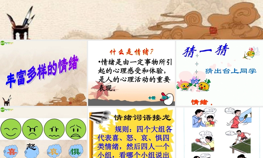 七年级政治上册 第六课丰富多样的情绪课件 人教新课标版 课件