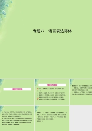 中考语文 专题八 语言表达得体课件