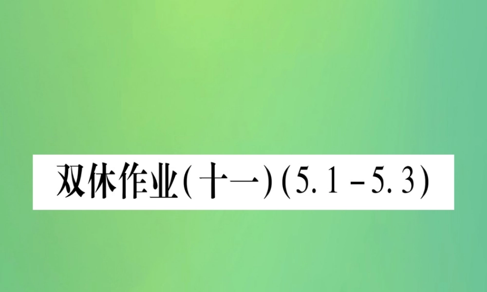 七年级数学上册 双休作业(11)(5.1 5.3)作业课件 (新版)冀教版 课件